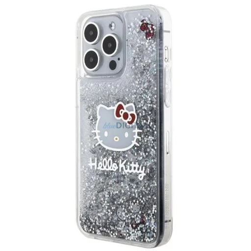iPhone 15 Pro Max Hello Kitty Liquid Glitter Electroplating tok átlátszó - 4