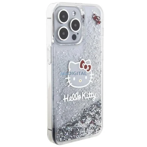 iPhone 15 Pro Max Hello Kitty Liquid Glitter Electroplating tok átlátszó - 5