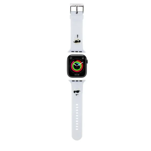 Apple Watch 42/44/45/49 mm Karl Lagerfeld Karl és Choupette Head NFT óraszíj fehér - 3