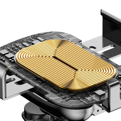 Baseus Smart Gravity univerzális elektromos autós telefontartó és Qi gyorstöltő fekete - 4