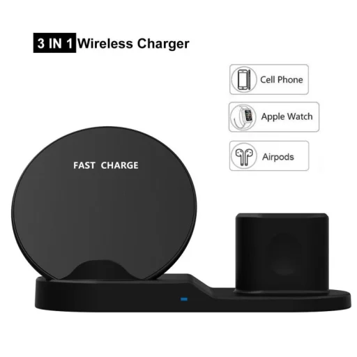 SMD X30 vezeték nélküli töltő, qi gyors töltő Airpods, Apple Watch töltőállomás - 2