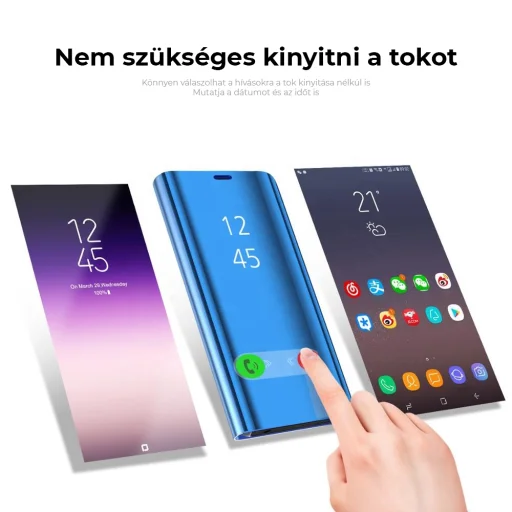 SMD Clear View fliptok Samsung A71 lila, mágneses hátlappal - 4