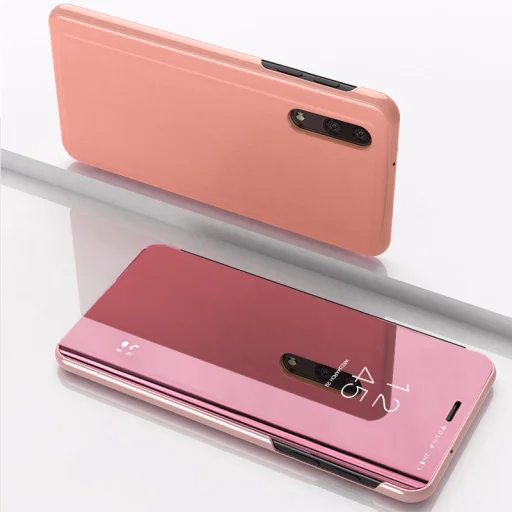 SMD Clear View fliptok Huawei Mate 20 Lite rózsaszín, mágneses hátlappal - 1