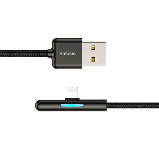 Baseus nylon harisnyázott USB - Lightning kábel 1.5A 2m fekete - 3