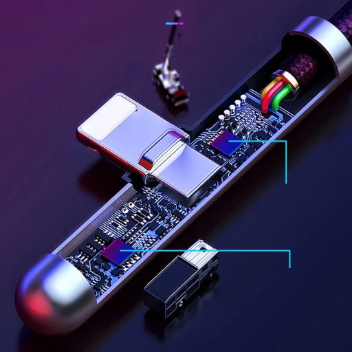 Baseus nylon harisnyázott USB - Lightning kábel 1.5A 2m fekete - 12