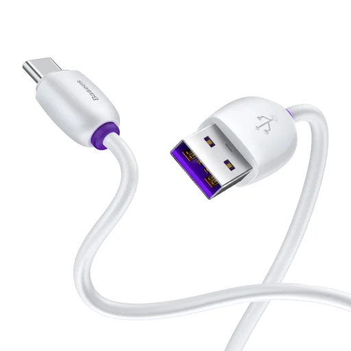Baseus Purple Ring gyorstöltő USB Type-C kábel 40W 1m fehér - 2