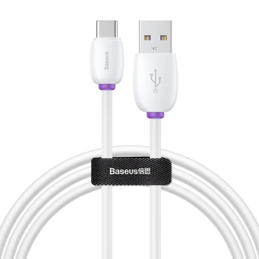 Baseus Purple Ring gyorstöltő USB Type-C kábel 40W 1m fehér - 1
