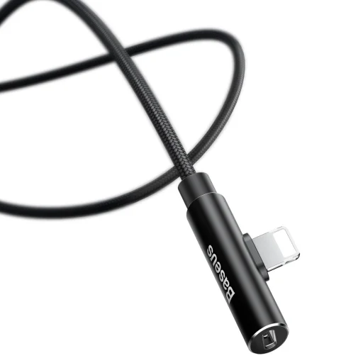Baseus Rhythm USB - Lightning kábel audio csatlakozóval 2.4A/0.5m fekete - 2
