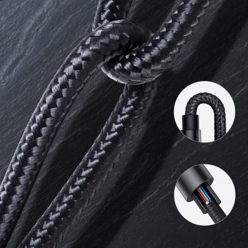 Baseus Rhythm USB - Lightning kábel audio csatlakozóval 2.4A/0.5m fekete - 12