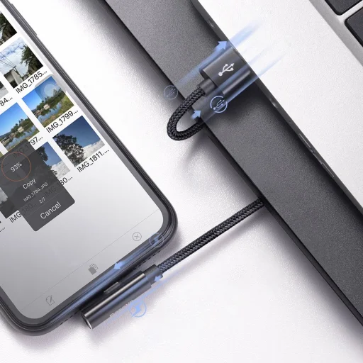 Baseus Rhythm USB - Lightning kábel audio csatlakozóval 2.4A/0.5m fekete - 14