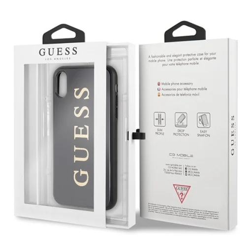 Guess dupla rétegű flitteres mintájú tok iPhone XR fekete - 7