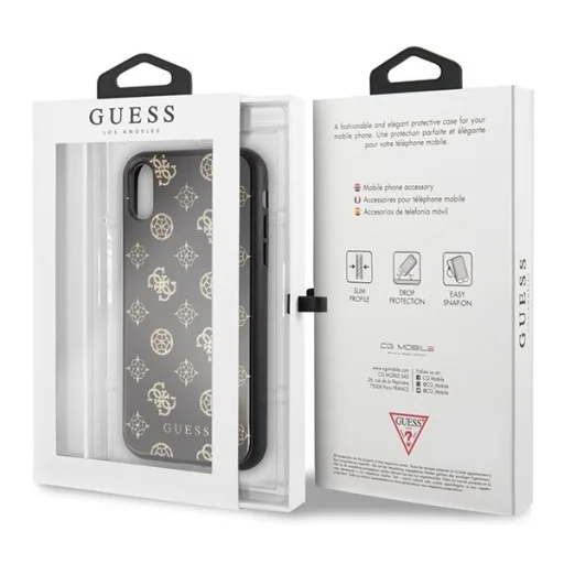 Guess dupla rétegű flitteres mintájú tok iPhone XR fekete - 7