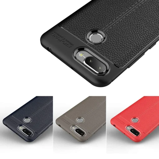 Litchi mintázatú flexibilis TPU tok Xiaomi Redmi 6 fekete - 7