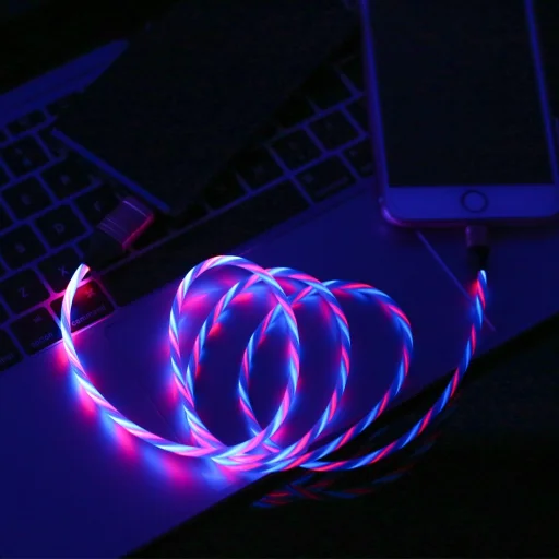 Remax Lumious EL lightning kábel fekete - 3