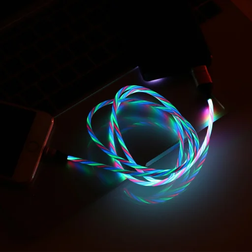 Remax Lumious EL lightning kábel fekete - 4