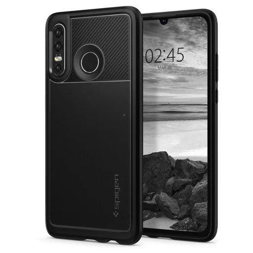 Huawei P30 Lite Spigen Rugged Armor tok matt fekete (L39CS25739) - 1