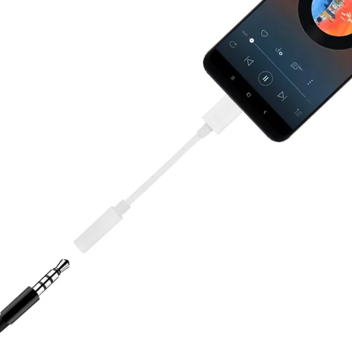 USB Type-C - 3.5 mm Jack audio átalakító adapter fehér színben - 4
