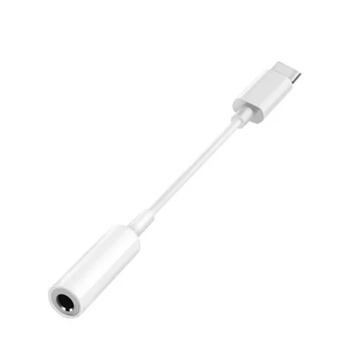 USB Type-C - 3.5 mm Jack audio átalakító adapter fehér színben - 1