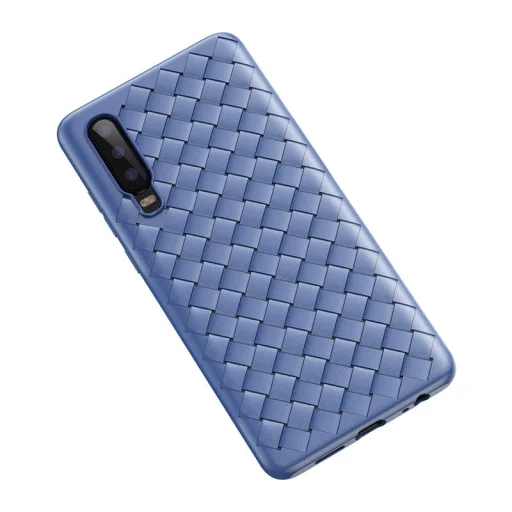 Baseus fonott textúrájú TPU tok Huawei P30 tok kék színben - 1
