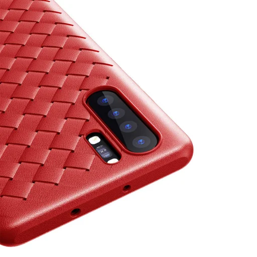 Baseus fonott textúrájú TPU tok Huawei P30 Pro tok piros színben - 6
