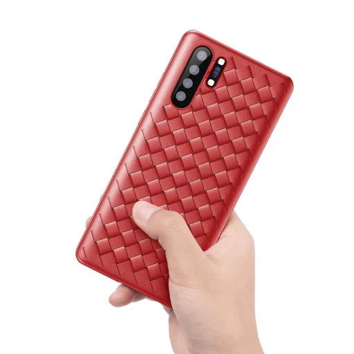 Baseus fonott textúrájú TPU tok Huawei P30 Pro tok piros színben - 5