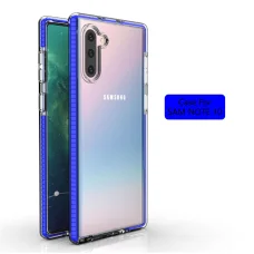 SMD Samsung Galaxy Note 10 Hybrid N10-007 áttetsző tok kék kerettel