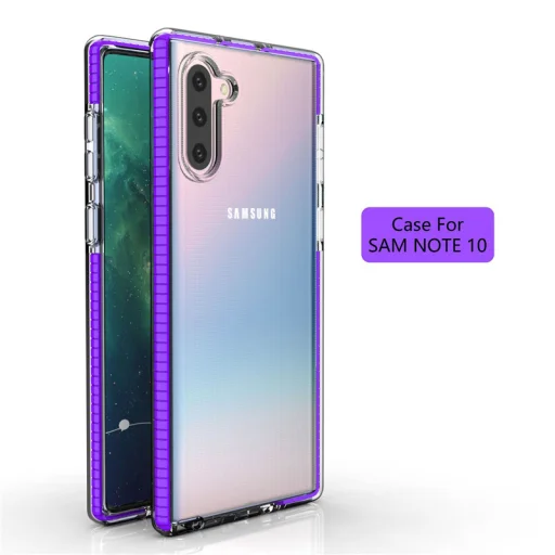 SMD Samsung Galaxy Note 10+ Plus Hybrid N10-007 áttetsző tok lila kerettel - 1