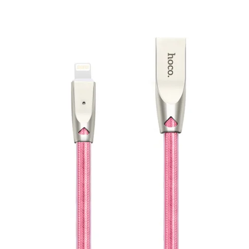 Hoco Jelly Knitted USB - Lightning kábel rose gold - 1
