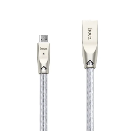 Hoco Jelly Knitted USB - Micro-USB kábel ezüst - 1
