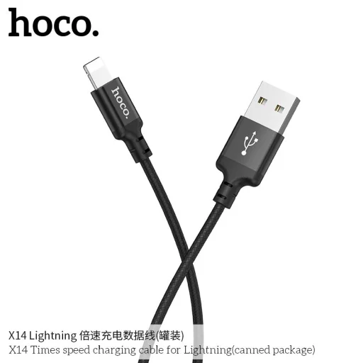 Hoco X14 USB - Lightning kábel 1m fekete - 3