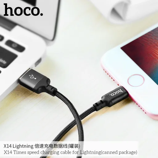 Hoco X14 USB - Lightning kábel 1m fekete - 5
