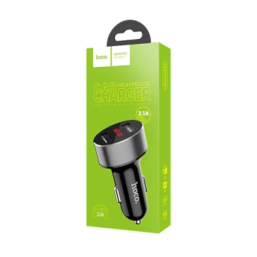 Hoco Szivargyújtós autós töltő 2 USB aljzattal fekete (Z6) - 9