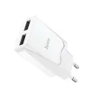 Hoco hálózati, USB fali töltő adapter 2xUSB csatlakozóval 2,1A fehér thumbnail