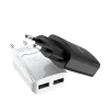 Hoco hálózati, USB fali töltő adapter 2xUSB csatlakozóval 2,1A fehér thumbnail