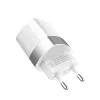 Hoco hálózati, USB fali töltő adapter 2xUSB csatlakozóval 2,4A fehér thumbnail