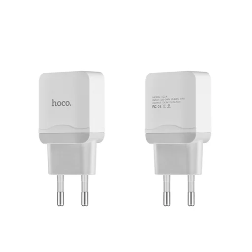 Hoco hálózati, USB fali töltő adapter Lightning kábellel USB csatlakozóval 2,4A fehér - 3