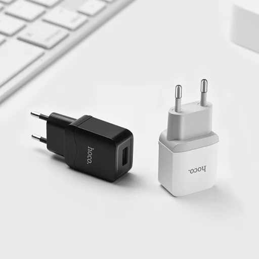Hoco hálózati, USB fali töltő adapter Micro USB kábellel USB csatlakozóval 2,4A fehér - 4