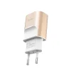 Hoco hálózati, USB fali töltő adapter 2xUSB csatlakozóval 2,1A arany thumbnail