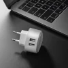 Hoco hálózati, USB fali töltő adapter 2xUSB csatlakozóval 2,4A ezüst thumbnail