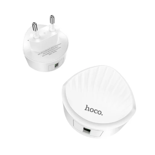 HOCO CA68A Shell hálózati, USB fali töltő adapter USB QC 3.0 fehér - 2