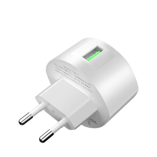 HOCO CA68A Shell hálózati, USB fali töltő adapter USB QC 3.0 fehér - 3