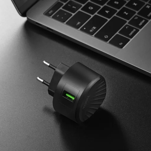 HOCO CA68A Shell hálózati, USB fali töltő adapter USB QC 3.0 fehér - 5