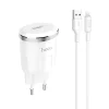 Hoco hálózati, USB fali töltő adapter 1xUSB aljzattal 2,4A 12W lightning kábellel fehér thumbnail
