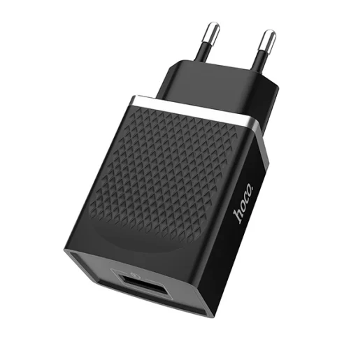 Hoco hálózati, USB fali töltő adapter QC 3.0 1xUSB fekete - 4