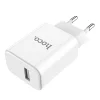 Hoco hálózati, USB fali töltő adapter 1xUSB 2.1A fehér thumbnail