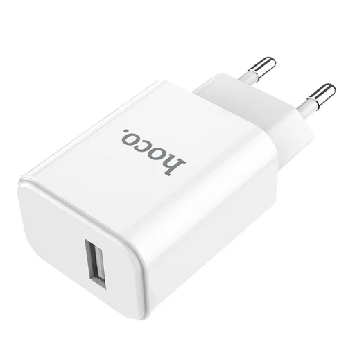 Hoco hálózati, USB fali töltő adapter 1xUSB 2.1A fehér - 2