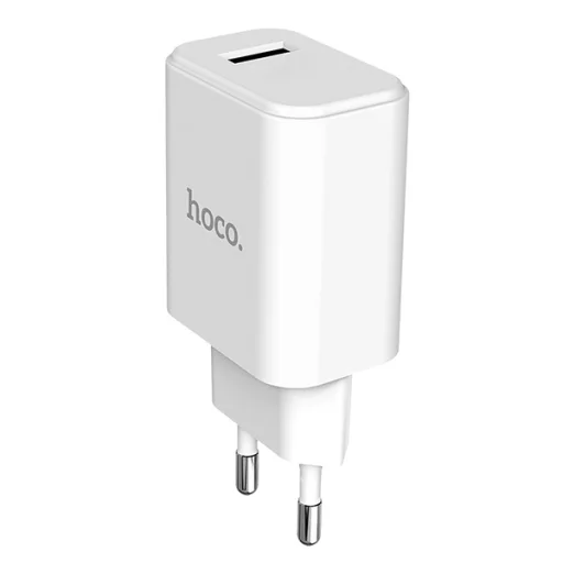 Hoco hálózati, USB fali töltő adapter 1xUSB 2.1A fehér - 3