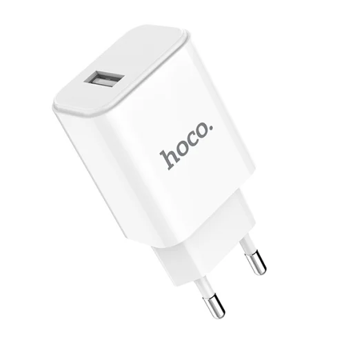 Hoco hálózati, USB fali töltő adapter 1xUSB 2.1A fehér - 5