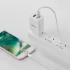Hoco hálózati, USB fali töltő adapter 2xUSB 2.1A fehér Lightning kábellel thumbnail