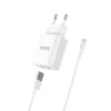 Hoco hálózati, USB fali töltő adapter 1xUSB 2.1A fehér Micro USB kábellel thumbnail